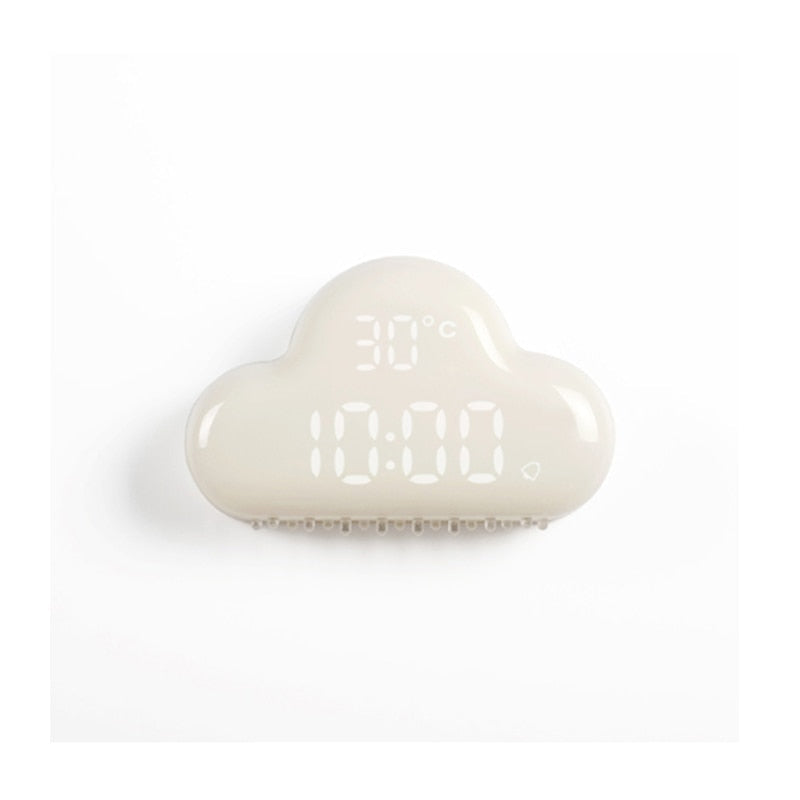 Adorable reloj despertador con forma de nube blanca - Dimensiones de 12,2 x 7,9 cm