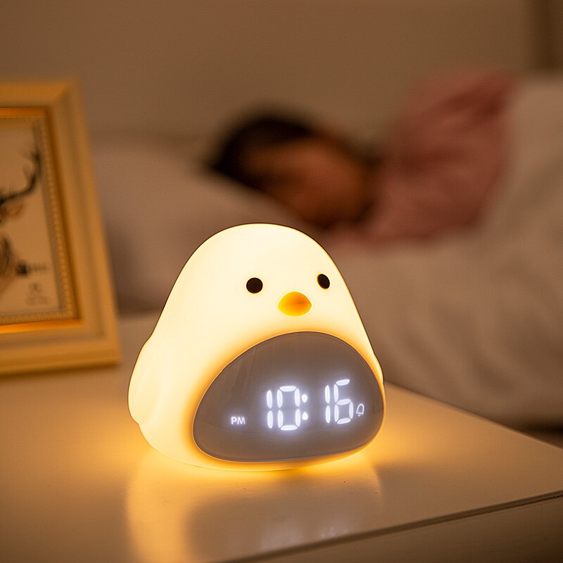 Adorable Chick Nightlight Alarm Clock - Dimensions of 13.5x10.8 CM