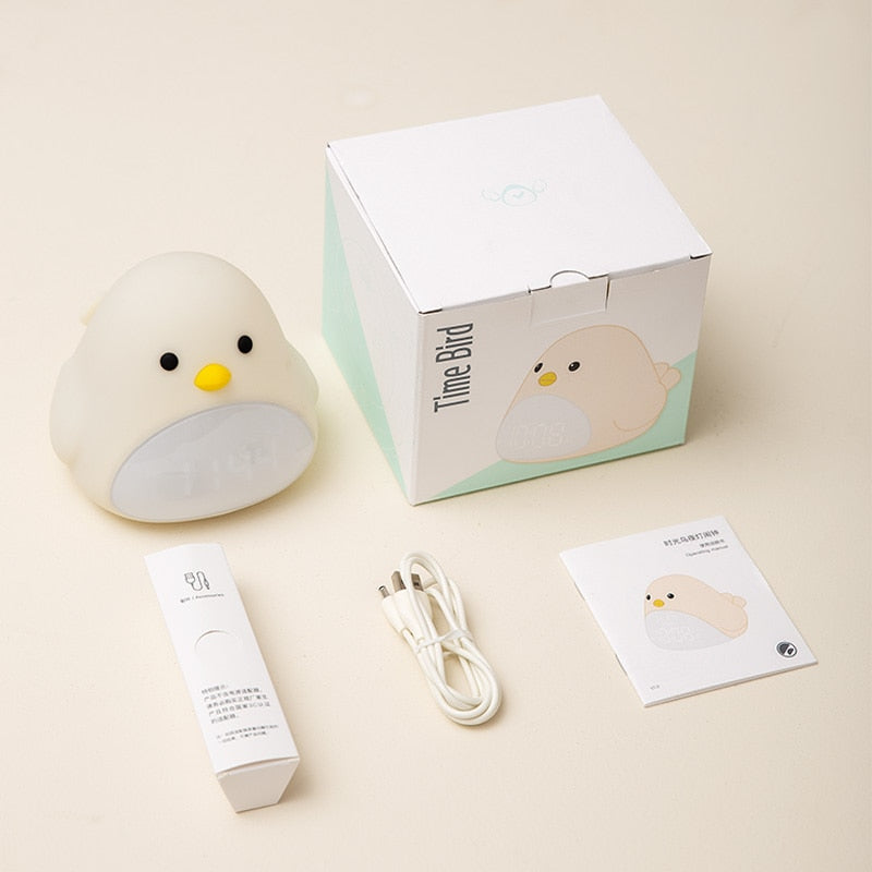 Adorable Chick Nightlight Alarm Clock - Dimensions of 13.5x10.8 CM