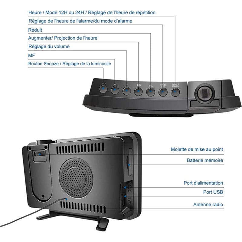 Proyector Despertador - Radio FM