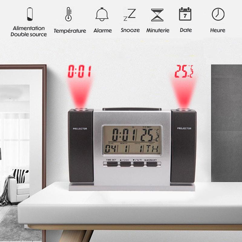 Double Projection Projector Alarm Clock