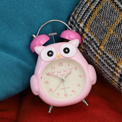 Reloj despertador con pingüino rosa y bonito búho rosa - Dimensiones 14,5 x 10,5 cm