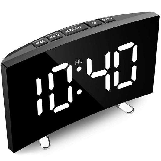 Réveil digital affichage numérique blanc-Reveilleur