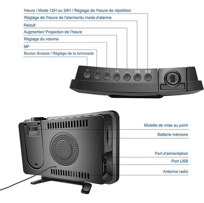 Réveil Projecteur - Radio FM