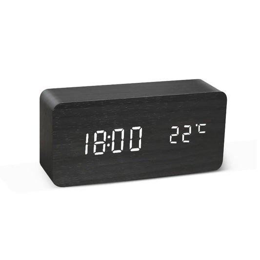 Réveil en bois noir rectangle-Reveilleur