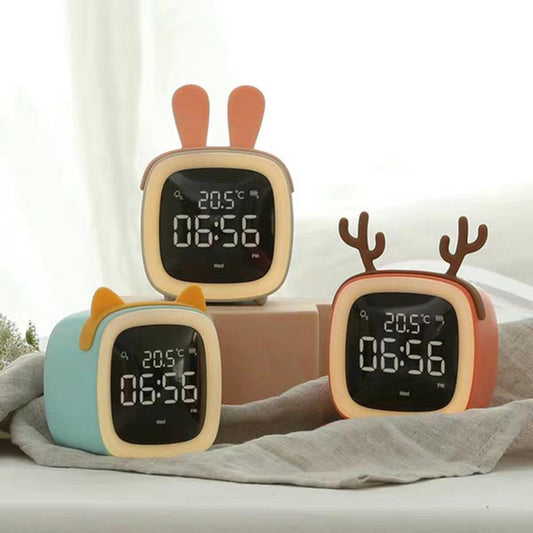 Réveil Cerf Lapin Numérique Veilleuse LED-Reveilleur