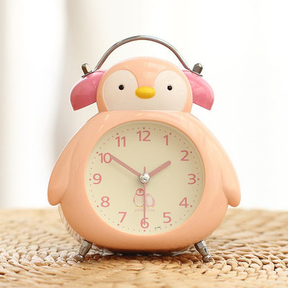 Réveil Rose Pingouin et Hibou Rose Mignon - Dimensions de 14.5x10.5 CM-Reveilleur