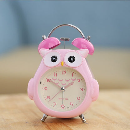 Reloj despertador con pingüino rosa y bonito búho rosa - Dimensiones 14,5 x 10,5 cm