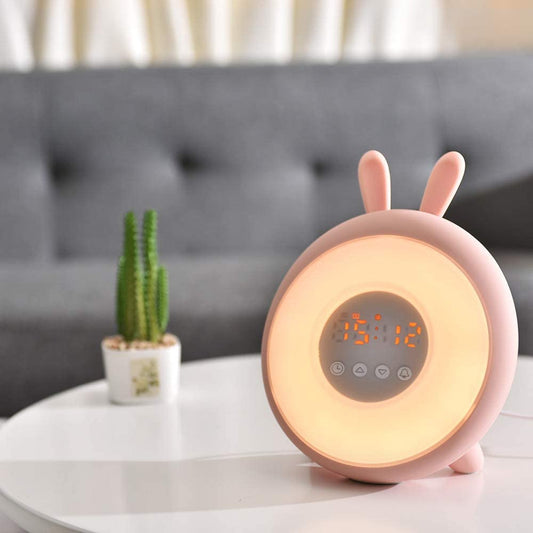 Réveil Lapin Petites Veilleuses LED - Dimensions de 15x15 CM-Reveilleur