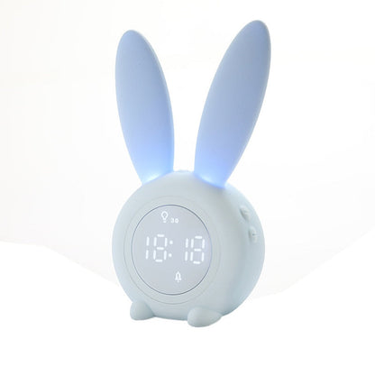 Rabbit Alarm Clock Rechargeable LED Night Light - Dimensions of 17.5x7.2 CM