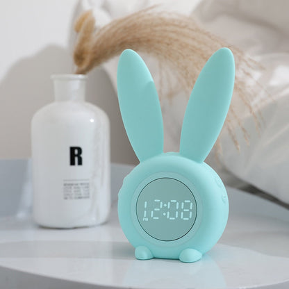 Rabbit Alarm Clock Rechargeable LED Night Light - Dimensions of 17.5x7.2 CM