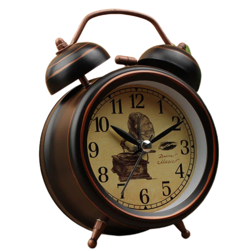 Réveil tourne disque or vintage-Reveilleur